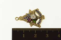 14K Yellow Gold Order of Eastern Star Past Patron Enamel Charm/Pendant