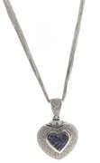 Master Piece 18kt Blue Sapphire and Diamond Heart Pendant on Chain