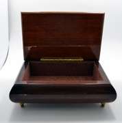 Vintage Italian Lacquered Hand Crafted Jewelry Trinket Box With Floral Design