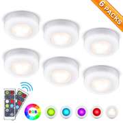 6pcs Cabinet Lights RGB LED with Remote Control