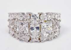 Sparkling CZ Band Ring in Sterling Silver