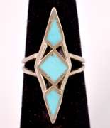 Sterling Silver Blue Gemstone Ring.