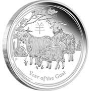 2015 Australia One Dollar 1oz .999 Silver Year Of The Goat.