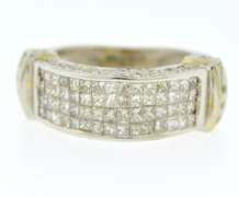 Dazzling White Gold 2ctw Invisible Set Diamond Band