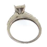 Wonderful 14k white gold square diamond cluster ring