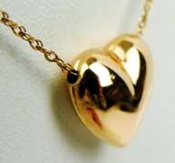 14K Rose Gold Puffy Heart Necklace