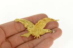 18K Yellow Gold 0.49 Ctw Diamond Ruby Eyed Eagle Cellino Pin/Brooch