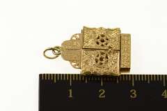 14K Yellow Gold 3D Torah Star of David Jewish Faith Charm/Pendant