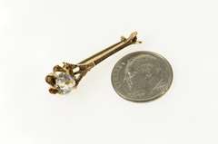 Gold Filled Cushion Old Mine Cut CZ 1930's Floral Bar Pin/Brooch