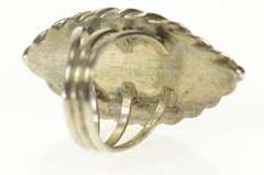 Sterling Marquise Malachite Cabochon Rope Trim Ring