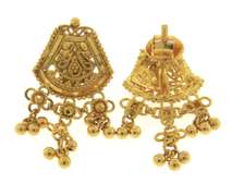 Powerful 21kt Filigree Dangle Earrings