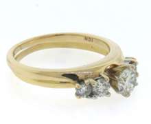 Dazzling Yellow Gold 1cts Diamond Wrap Wedding Set