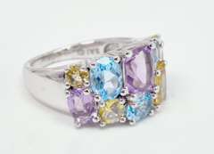 Fantastic Multi-Gem Sterling Silver Ring