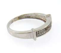 14k white gold round diamond channel set band