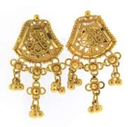 Powerful 21kt Filigree Dangle Earrings