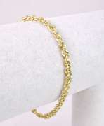 Brightly polished Rope Chain Bracelet in 14K Yellow Gold