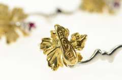 14K Yellow Gold Denny Wong Diamond Ruby Hibiscus Two Tone Bracelet