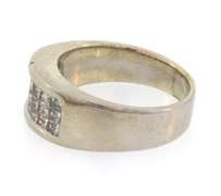 14k white gold diamond channel set band ring