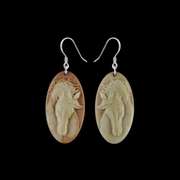 Majestic 34mm carved Jasper Horses on sterling