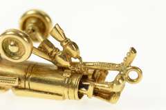 14K Yellow Gold 3D Articulated Golf Club Golfer Bag Charm/Pendant