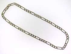 Italian Sterling Silver Figaro Chain Necklace