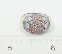 Gorgeous Multi-Color Enamel Ring with Crystals