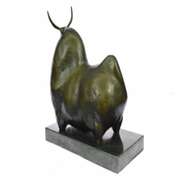 Dark Brown Patina Fighting Bull Bronze Sculpture