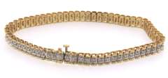 Eye- Catching 14k yellow & white gold diamond tennis bracelet