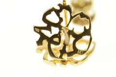18K Yellow Gold Arabic Script Cut Out Ornate Stud Earrings