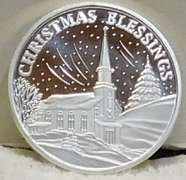 Christmas Silver Roun 1 Oz - Blessings