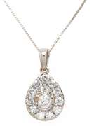 Fabulous RBC Diamond in Pear Shaped Diamond Pendant on Chain