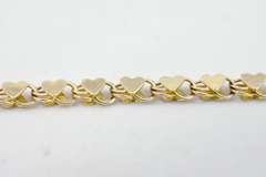 Romantic Heart Link Anklet in 14K Yellow Gold