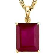 1.11 CT GENUINE RUBY 10KT SOLID YELLOW GOLD PENDANT