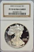 Ultra Cameo NGC PF70 2005-W $1 Silver Eagle. Flawless