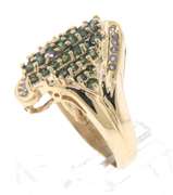 Charming Irr Green and White Diamond Cluster Ring