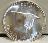 1967 Unc. Canada Silver (800) Dollar, brilliant, flashy, sharp Anniversary Commemorative