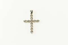 14K White Gold 0.55 Ctw Diamond Classic Cross Christian Pendant