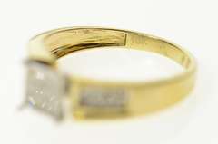 10K Yellow Gold 0.20 Ctw Squared Diamond Cluster Promise Ring