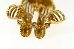 18K Yellow Gold 60's Poodle Emerald Ruby Diamond Statement Pin/Brooch