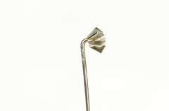 14K White Gold Retro Diamond Solitaire Classic Stick Pin