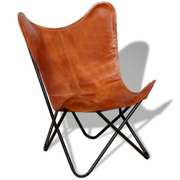 Leather Butterfly Chair with Powder Coated
