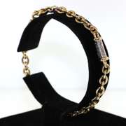 14kt Yellow Gold Cable Chain Bracelet with Showpiece Diamonds