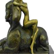 Egyptian Pyramid Famous Sphinx Creature Bronze Sculpture Mythological Art Statue