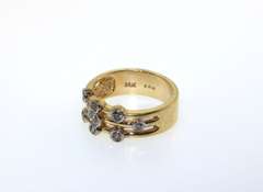 Contemporary 14kt Yellow Gold Diamond Ring