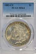 Nearly Gem BU 1882-CC Morgan Silver Dollar. PCGS MS64