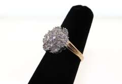 14kt Yellow Gold Ladies Diamond Cluster Ring