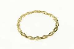 10K Yellow Gold Classic Baguette Diamond Loop Link Tennis Bracelet