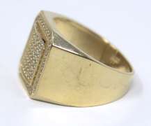 Dazzling Yellow Gold Cluster Ring  With CZ Stones