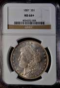 1887 Morgan Silver Dollar NGC MS64+