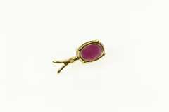 14K Yellow Gold 1.80 Ctw Oval Star Ruby Diamond Accent Pendant
